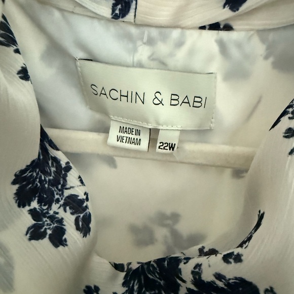 Sachin + Babi Navy and White Halter Maxi Dress - Picture 4 of 4